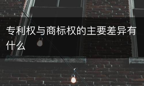 专利权与商标权的主要差异有什么