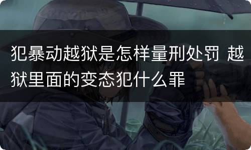 犯暴动越狱是怎样量刑处罚 越狱里面的变态犯什么罪
