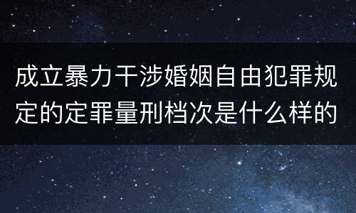 成立暴力干涉婚姻自由犯罪规定的定罪量刑档次是什么样的
