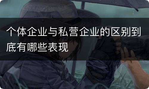 个体企业与私营企业的区别到底有哪些表现