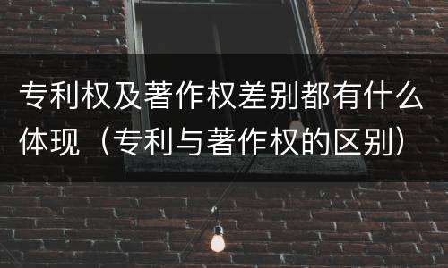 专利权及著作权差别都有什么体现（专利与著作权的区别）