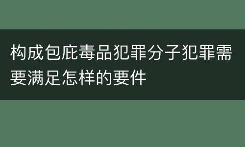 构成包庇毒品犯罪分子犯罪需要满足怎样的要件