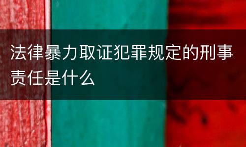 法律暴力取证犯罪规定的刑事责任是什么