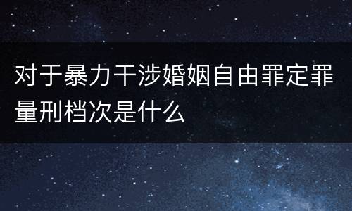 对于暴力干涉婚姻自由罪定罪量刑档次是什么