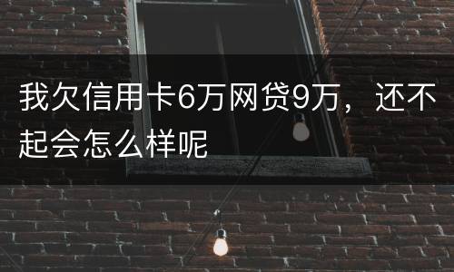 我欠信用卡6万网贷9万，还不起会怎么样呢
