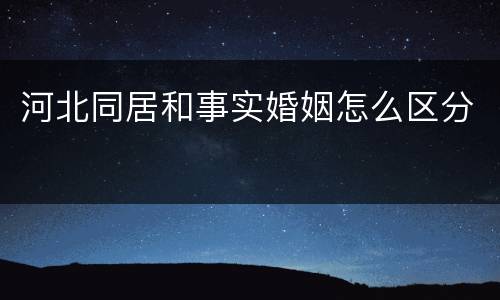 河北同居和事实婚姻怎么区分
