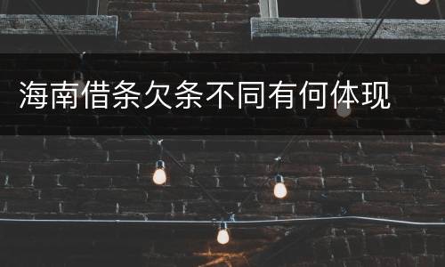 海南借条欠条不同有何体现