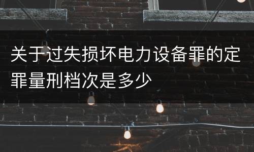 关于过失损坏电力设备罪的定罪量刑档次是多少