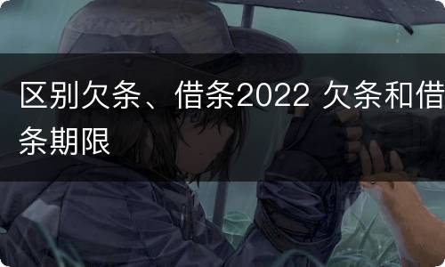 区别欠条、借条2022 欠条和借条期限