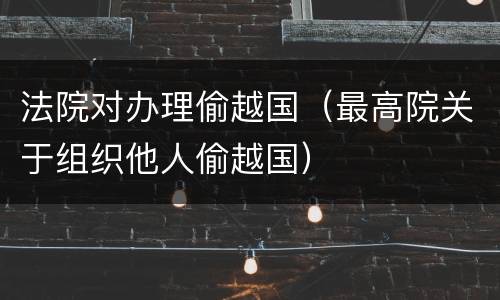 法院对办理偷越国（最高院关于组织他人偷越国）