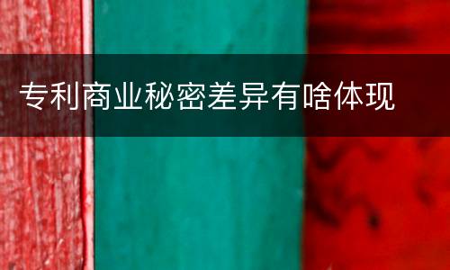 专利商业秘密差异有啥体现