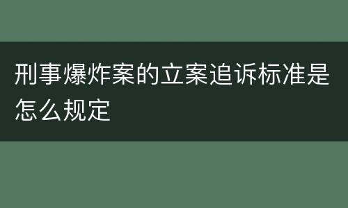 刑事爆炸案的立案追诉标准是怎么规定