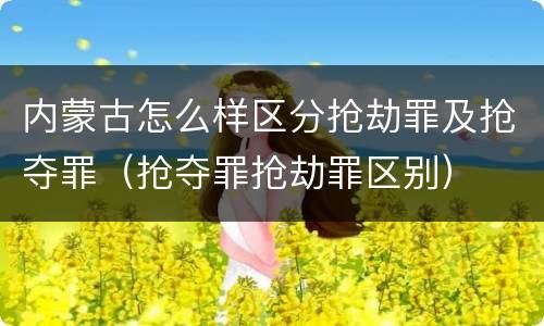 内蒙古怎么样区分抢劫罪及抢夺罪（抢夺罪抢劫罪区别）