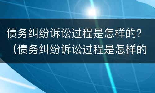债务纠纷诉讼过程是怎样的？（债务纠纷诉讼过程是怎样的案例）