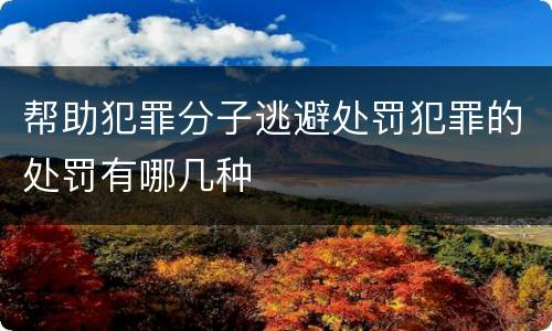 帮助犯罪分子逃避处罚犯罪的处罚有哪几种