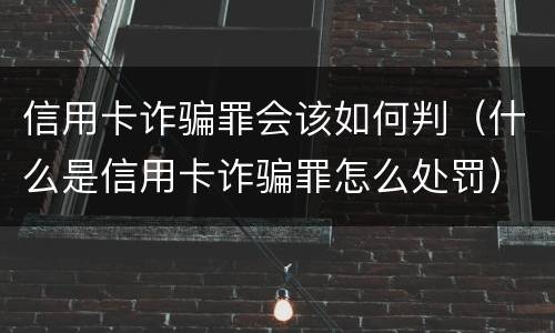 信用卡诈骗罪会该如何判（什么是信用卡诈骗罪怎么处罚）