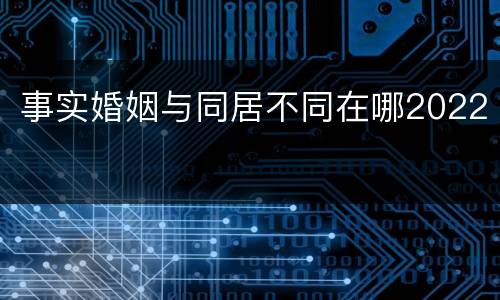事实婚姻与同居不同在哪2022