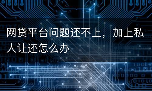 网贷平台问题还不上，加上私人让还怎么办