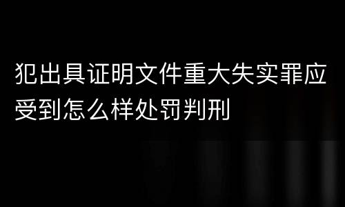 犯出具证明文件重大失实罪应受到怎么样处罚判刑