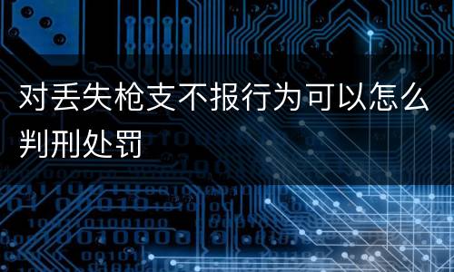 对丢失枪支不报行为可以怎么判刑处罚