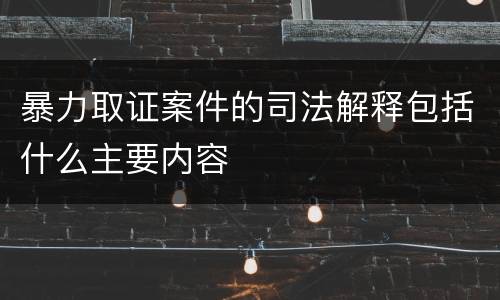 暴力取证案件的司法解释包括什么主要内容