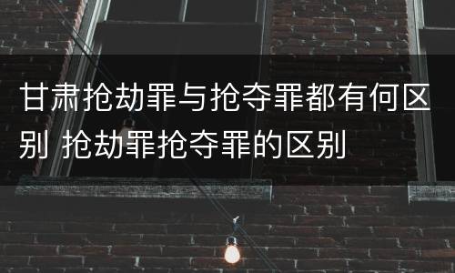 甘肃抢劫罪与抢夺罪都有何区别 抢劫罪抢夺罪的区别