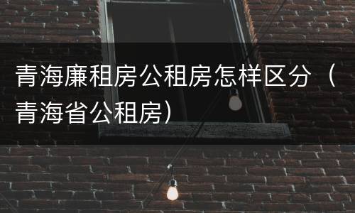 青海廉租房公租房怎样区分（青海省公租房）