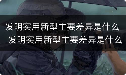 发明实用新型主要差异是什么 发明实用新型主要差异是什么意思