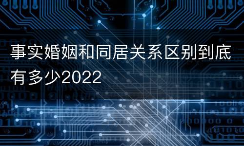 事实婚姻和同居关系区别到底有多少2022