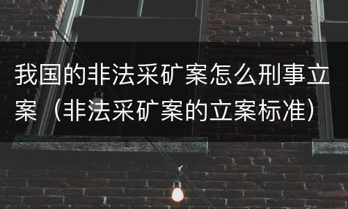 我国的非法采矿案怎么刑事立案（非法采矿案的立案标准）