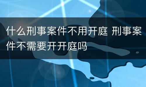 什么刑事案件不用开庭 刑事案件不需要开开庭吗