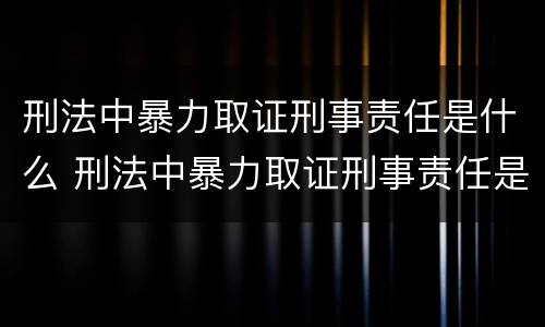 刑法中暴力取证刑事责任是什么 刑法中暴力取证刑事责任是什么意思
