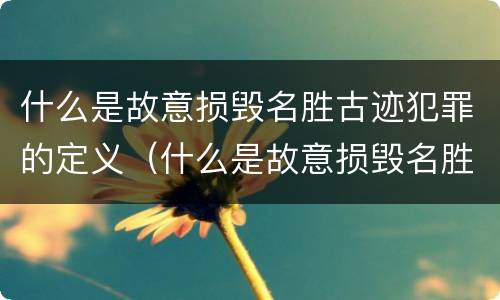 什么是故意损毁名胜古迹犯罪的定义（什么是故意损毁名胜古迹犯罪的定义呢）