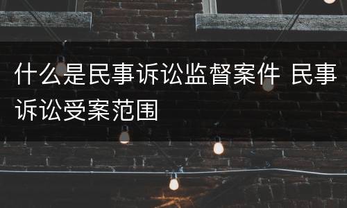 什么是民事诉讼监督案件 民事诉讼受案范围