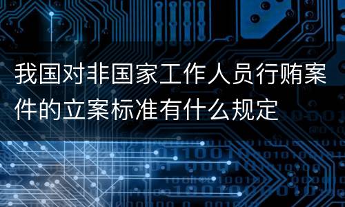 我国对非国家工作人员行贿案件的立案标准有什么规定