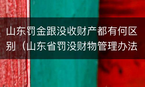 山东罚金跟没收财产都有何区别（山东省罚没财物管理办法）