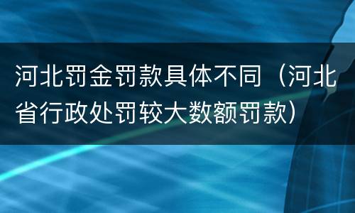 河北罚金罚款具体不同（河北省行政处罚较大数额罚款）