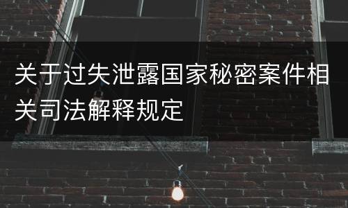 关于过失泄露国家秘密案件相关司法解释规定