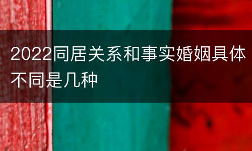 2022同居关系和事实婚姻具体不同是几种