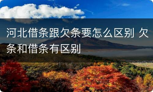 河北借条跟欠条要怎么区别 欠条和借条有区别