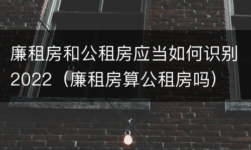 廉租房和公租房应当如何识别2022（廉租房算公租房吗）