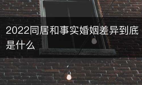 2022同居和事实婚姻差异到底是什么