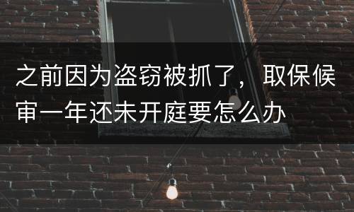之前因为盗窃被抓了，取保候审一年还未开庭要怎么办
