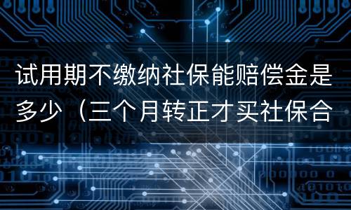 试用期不缴纳社保能赔偿金是多少（三个月转正才买社保合法吗）