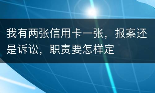 我有两张信用卡一张，报案还是诉讼，职责要怎样定
