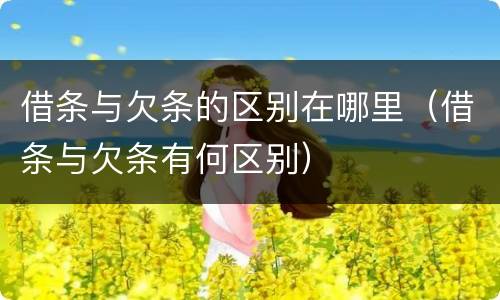 借条与欠条的区别在哪里（借条与欠条有何区别）