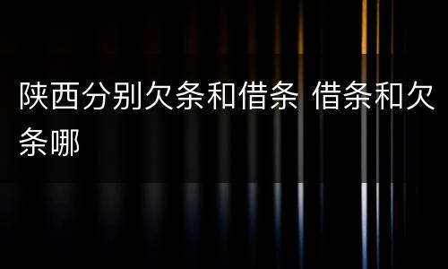 陕西分别欠条和借条 借条和欠条哪