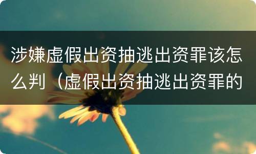 涉嫌虚假出资抽逃出资罪该怎么判（虚假出资抽逃出资罪的追诉标准）