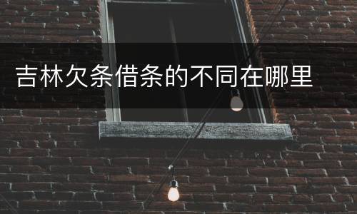 吉林欠条借条的不同在哪里