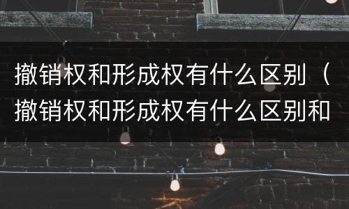 撤销权和形成权有什么区别（撤销权和形成权有什么区别和联系）